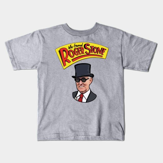 Who Framed Roger Stone Kids T-Shirt by politicart